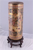 Vintage 24" Satsuma Umbrella Stand Vase