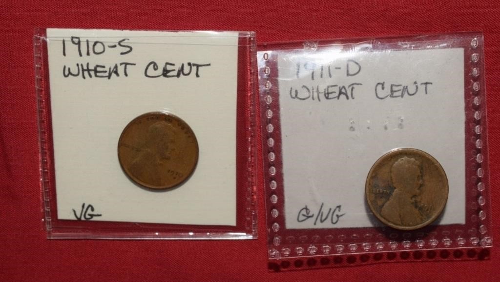 1910-S & 1911-D Wheat Pennies