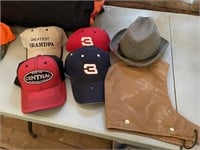 4 baseball hats,wool hat & hood to a carhart