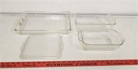 Pyrex & Glasbake Dishes & (1) Lid
