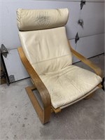 Ivory Leather MCM Armchair