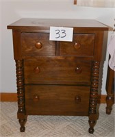 Vintage Bedside Table w/4 Drawers 28.25" T X 22"