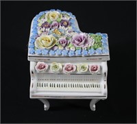 Vintage Porcelain Grand Piano Trinket Dish