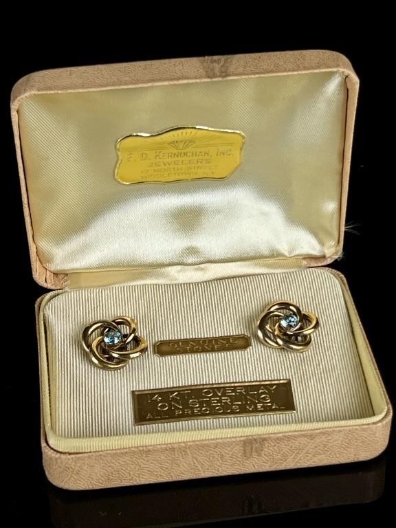 1920's 30's 14k over Sterling Silver Earrings