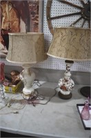 2 1950'S LAMPS W/ SHADES