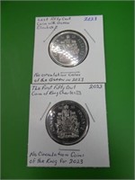 (2) 2023 Fifty Cent Coins 1 Queen Elizabeth And