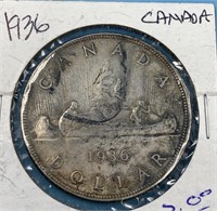 Canadian silver dollar 1936                   (O 1