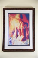 Lady Professionally Framed Lithograph Artwork