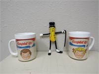 CAMPBELLS SOUP PLASTIC CUPS & MR PEANUT BENDEE