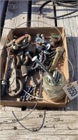 Assortment of miscellaneous, I bolts, pulleys,