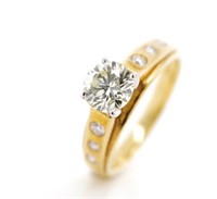 1.00ct* Diamond & 18ct yellow gold ring