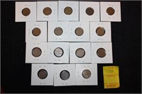 16 Wheat pennies 1913-1940