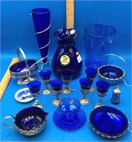 Nice Lot Of Cobalt Glass