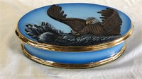 Vintage Bold Blue Eagle Dresser Dish 10" x 6"