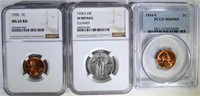 3 - GRADED COINS: 1928-S STANDING QTR