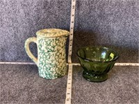 Green Pitcher and Bowl