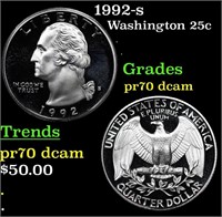 Proof 1992-s Washington Quarter 25c Grades GEM++ P