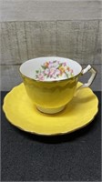Aynsley Yellow Floral Cup & Saucer