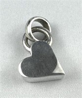 925 Silver Chunky Heart Pendant, Taxco