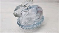 Clear Glass Nesting Rabbit ornament