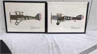 2 15”x11” framed airplane picture