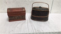 Wooden decorative purse and box