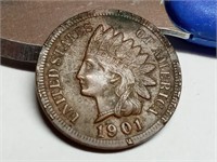 OF) 1901 full Liberty Indian head penny