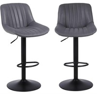 FAUX LEATHER BAR STOOLS 15 x29IN BROWN 2PCS