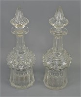 Pair of Large Cut Glass Decanters