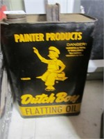 Antique 1 Gal. Dutch Boy Flatting Oil Can-Full