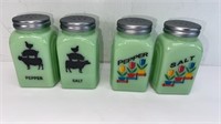 (2) JADEITE GREEN SHAKER SETS