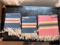 Southwest Style Woven Mats Blue and Pink (3 i