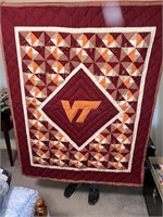 Virginia Tech Bedspread with VT logo - Quilted -