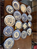 Large Blue and White Plate Lot