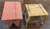 Pair of wooden step stools approximately 8" each