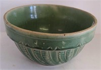 Glazed and fired pottery bowl 9" diameter