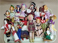 Tray Lot of Assorted Small Vintage Dolls