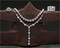 Rhinestone CZ & Sterling Silver Jewelry-49.72g