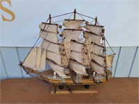 Large 17" Wooden Boat Model