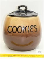 Brown cookies cookie jar, marked Esmond USA;