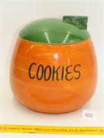 Orange cookies cookie jar, marked Esmond USA;