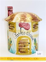 Cookie house cookie jar, made in Italy; marked