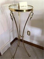 La Barge Gueridon Swan Brass Pedestal Table