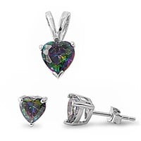 Heart 2.50ct Mystic Topaz Jewelry Set