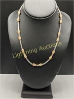 STERLING SILVER TWO-TONE DIAMOND CUT NECKLACE