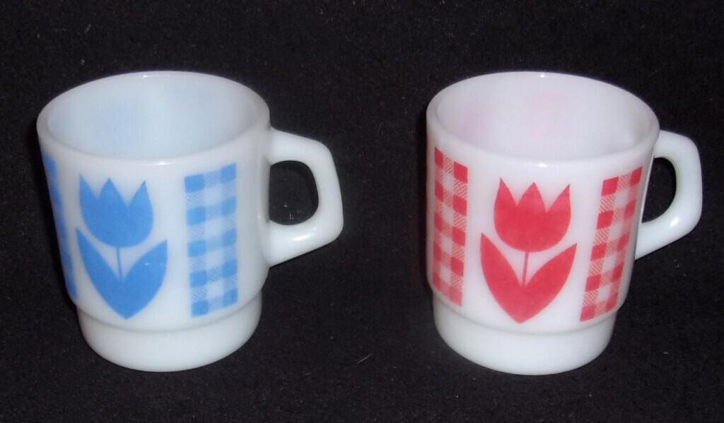 1960's milk glass coffee mugs.