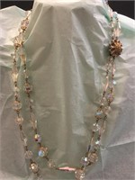 Aorora Borealis Crystal Double Strand Necklace