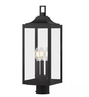 Havenridge 3-Light Matte Black Outdoor Post with C