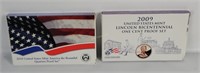 U S Mint 2009 Cent & 2010 Quarter Proof Sets