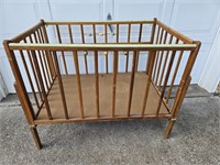 Vintage Foldable Wooden Crib